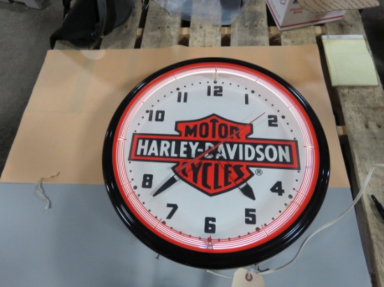 NOS 1992 Harley Davidson Neon Clock
