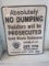 Fiberglass No dumping Sign