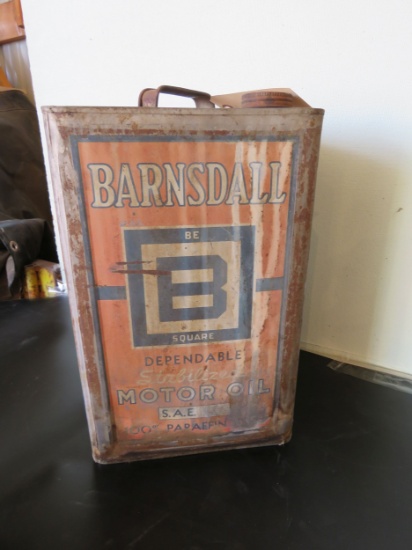 5 gallon Barnsdall Motor Oil Can