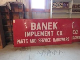 Single-Sided Banek Implement Company Sign