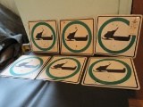 Single Sided painted tin snowmobile signs.
