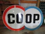 Coop Double-Sided Porcelain Sign