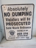 Fiberglass No dumping Sign