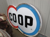 Double-Sided Coop Porcelain Sign