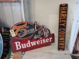 Embossed Budwesier and Harley Signs