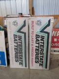 Interstate Batteries Embossed tin Sign