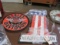 Harley sign and poker chip display