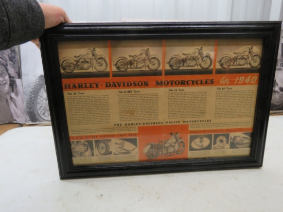 Vintage Harley Davidson 1940 Motorcycle Advertising