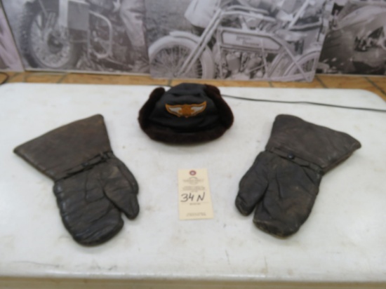 Harley Davidson Winter Hat and Gloves