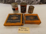 Harley Davidson Vintage Oil Cans and Boxes Group