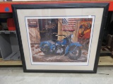 Scott Jacobs Framed Harley Davidson Motorcycle Picture