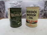 Valvoline and Veedol Oil Cans