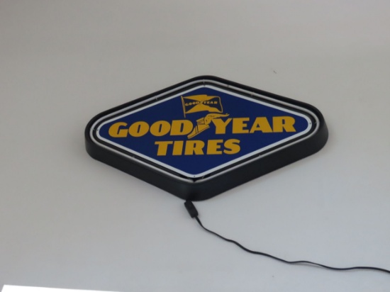Plastic Lighted Goodyear sign