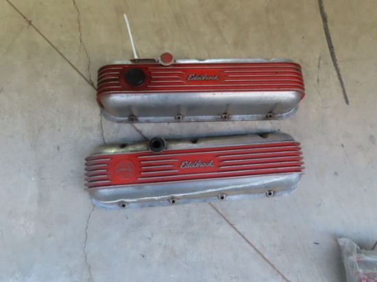 Edelbrock Big Block Finned Valve covers used Chevrolet
