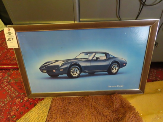 Chevrolet Corvette Framed Corvette Dealer Poster 21x35