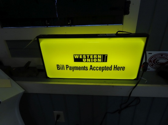 Western Union Lighted Sign