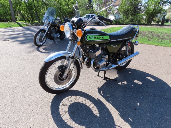 RARE 1974 Kawasaki H2 Mach IV Triple Motorcycle