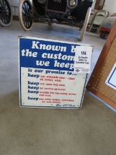 DX Double Sided Painted Tin Customer Sign