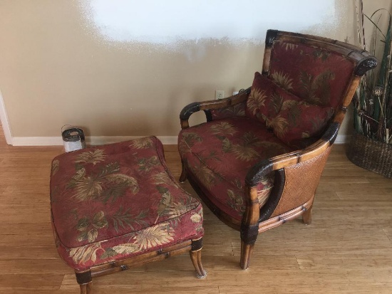 Floral Chair & Ottoman