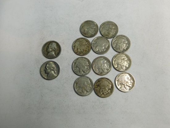 13 Nickels (11 Buffalo & 2 Jefferson 1926-1963)