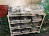 Rolling Cart of Flatware (forks, knives, spoons)