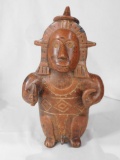 Pre Colombian Ceramic Sculpture CULTURE: Colima, West Mexico TITLE: Shaman Holding Fruits