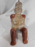 Pre Colombian Ceramic Sculpture CULTURE: Jalisco, Mexico TITLE: Reclining Figure of Star Gaz