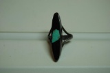 Onyx and Turquoise fashion ring.