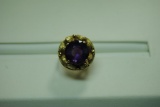 Two tone Amethyst fashion ring.