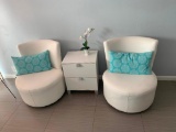 WHITE CUSHIONED CHAIRS
