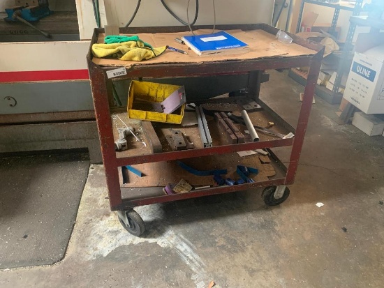 rolling cart and contents