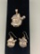 Santa Claus Pendant & Matching Earrings (Sterling Silver)