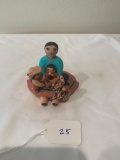 Ceramic Storyteller doll with four + children