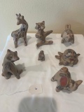 Seven miniature ceramic animals