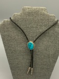 Turquoise bolo necklace