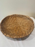 Woven Yucca basket used for sifting and storage of cornmeal, circa 1943