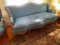 Blue Patterned Upholstered and Carved Wood Sofa