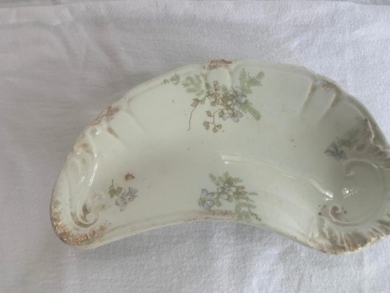 Hanley, England Semi Porcelain Candy Dish 7"W