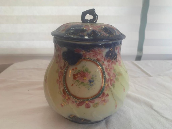 Floral Covered Canister