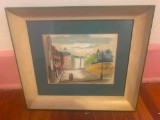 Framed Handpainted Studio Original Water Color from Rudolf Fine Arts Studio ?Quatre? by Andre