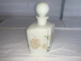 White Flowered Perfume Bottle