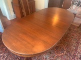 Vintage double base Dining Room Table with 2 leaves