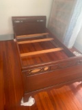 Single Bed W/ Wooden headboard, footboard and frame