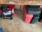 Misc lot under table: signs and tools