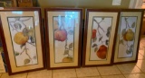 4 Fruit themed framed prints all are 42