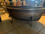 Boat table with oars and glass top