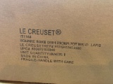 Le Creuset skillet...- square baking dish, Lapis new in box