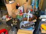 Misc. lot: tools, automotive parts, sprayer, table, lamps, light fixtures and more