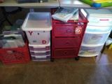 Lot of misc storage containers and bins