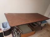 Six 5 ft wooden folding tables